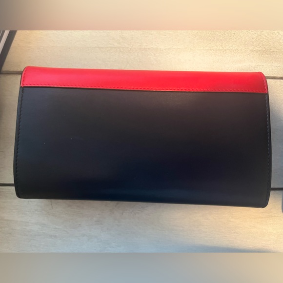 Celine Tricolor Red/Black/Taupe Envelope Trifold Leather Wallet - Picture 4 of 4